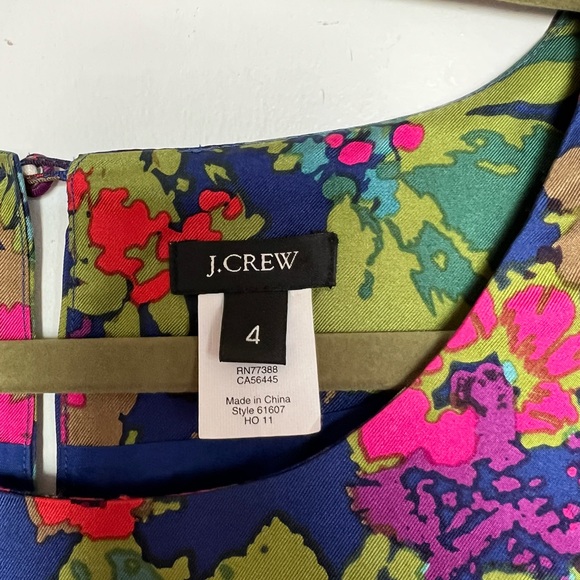 J. Crew Jules Ashbury Floral Silk Mini Shift Dress - Size 4 - Picture 3 of 7